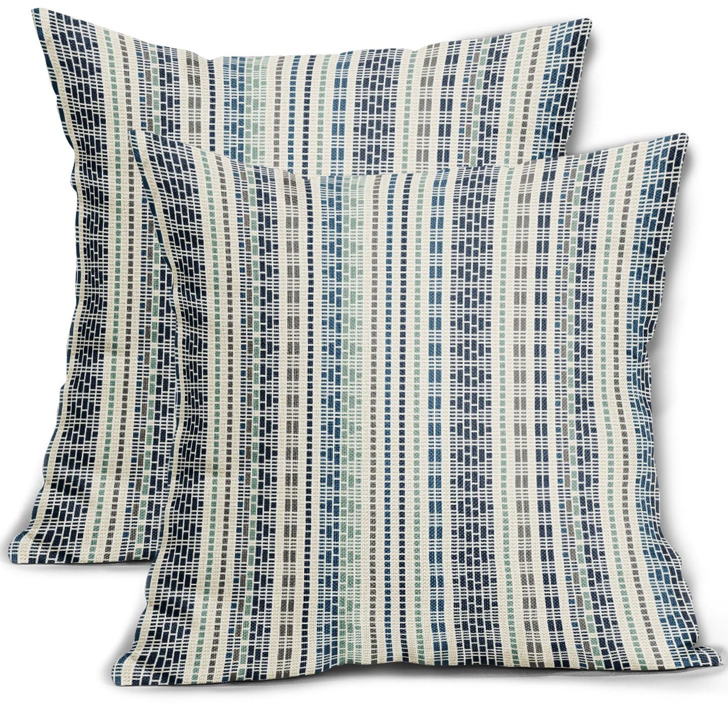 Sage Green Striped Pillow Covers 18x18 Inch Set of 2 Grey Cream Stripe Polka Dots Modern Boho Pattern Decorative Throw Pillowcases Outdoor Neutral Cushion Cases Decor for Sofa Couch Bed